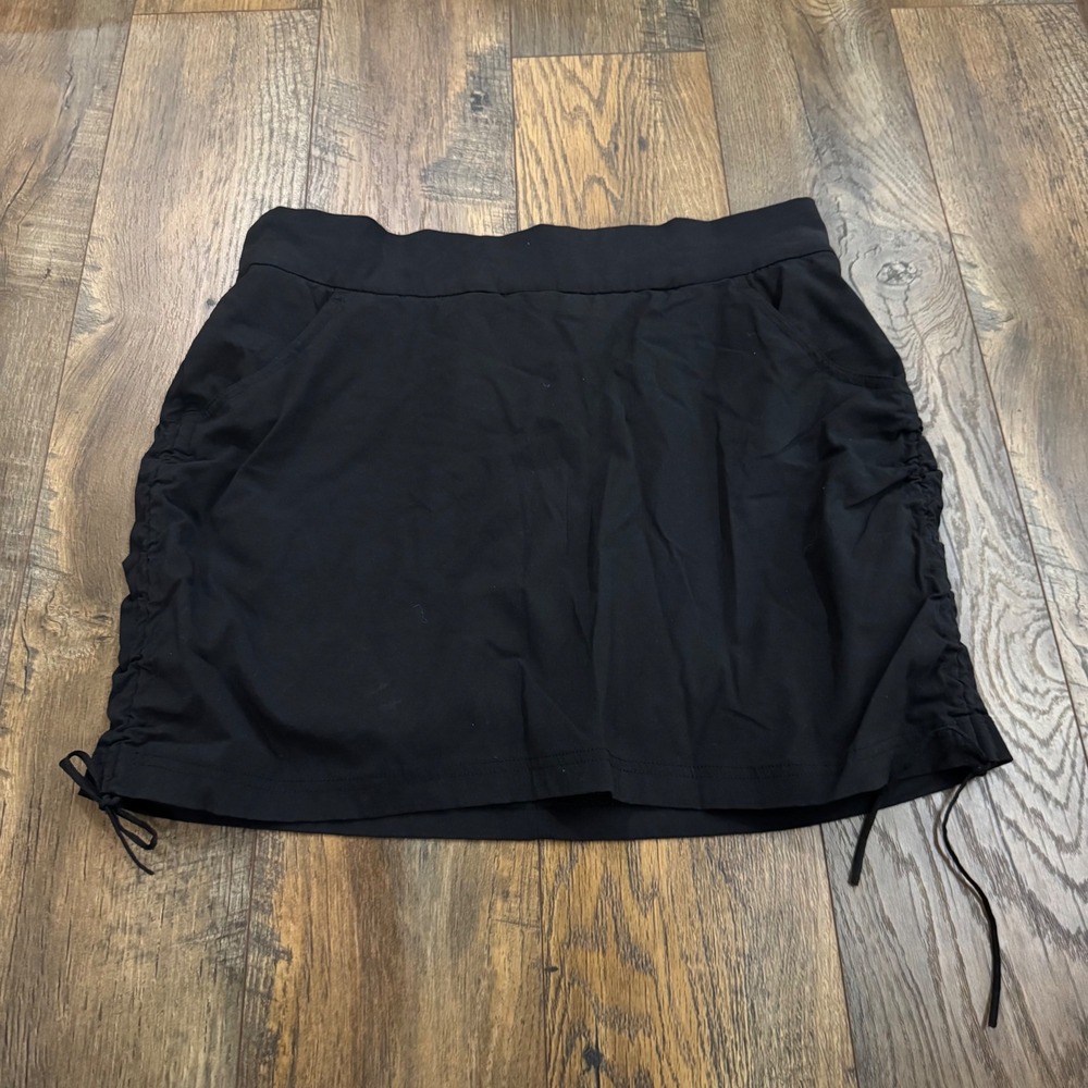 Columbia Black Ruched Skort Hiking Golf Activewear Womens Large Stretch Gorpcore